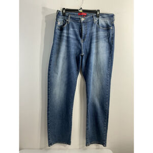 Mens Guess Lincoln Slim Straight Blue Jeans 38x32